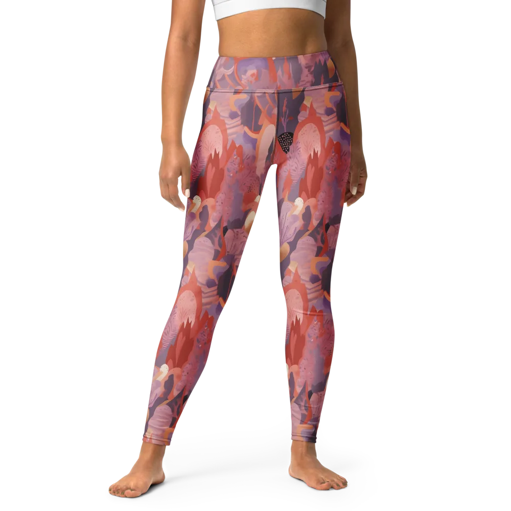 Lavender Current on Yoga Leggings — Front