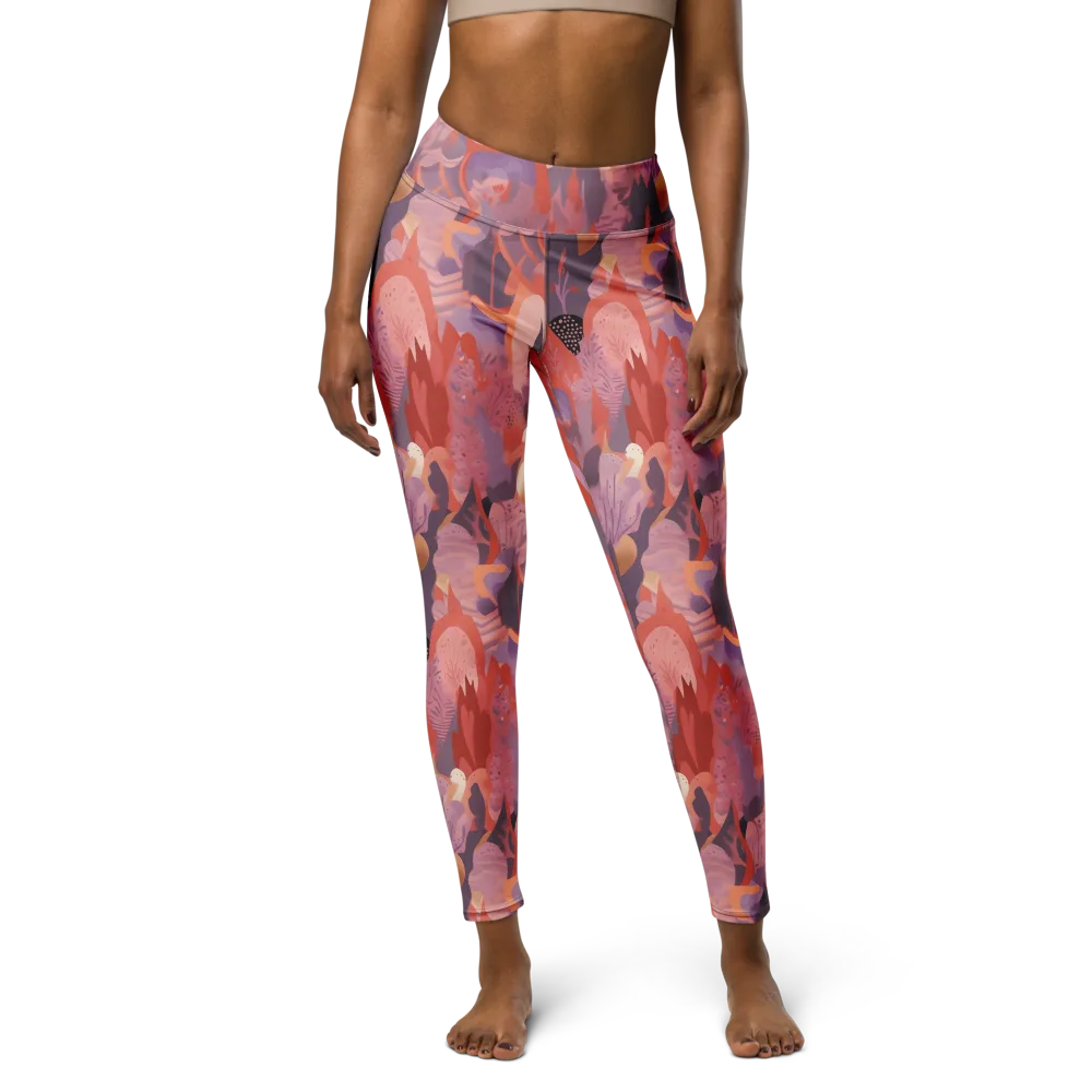 Lavender Current on Yoga Leggings — Front