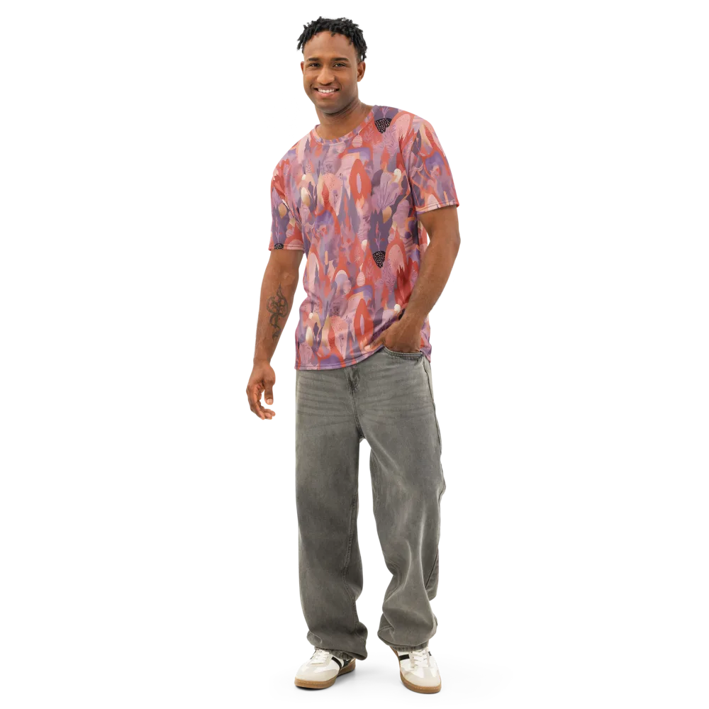 Lavender Current on Men's Cotton Crew Neck T-Shirt — Front