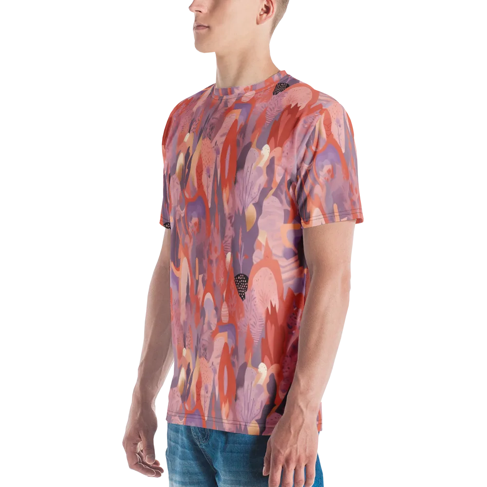 Lavender Current on Men's Crew Neck T-Shirt — Left