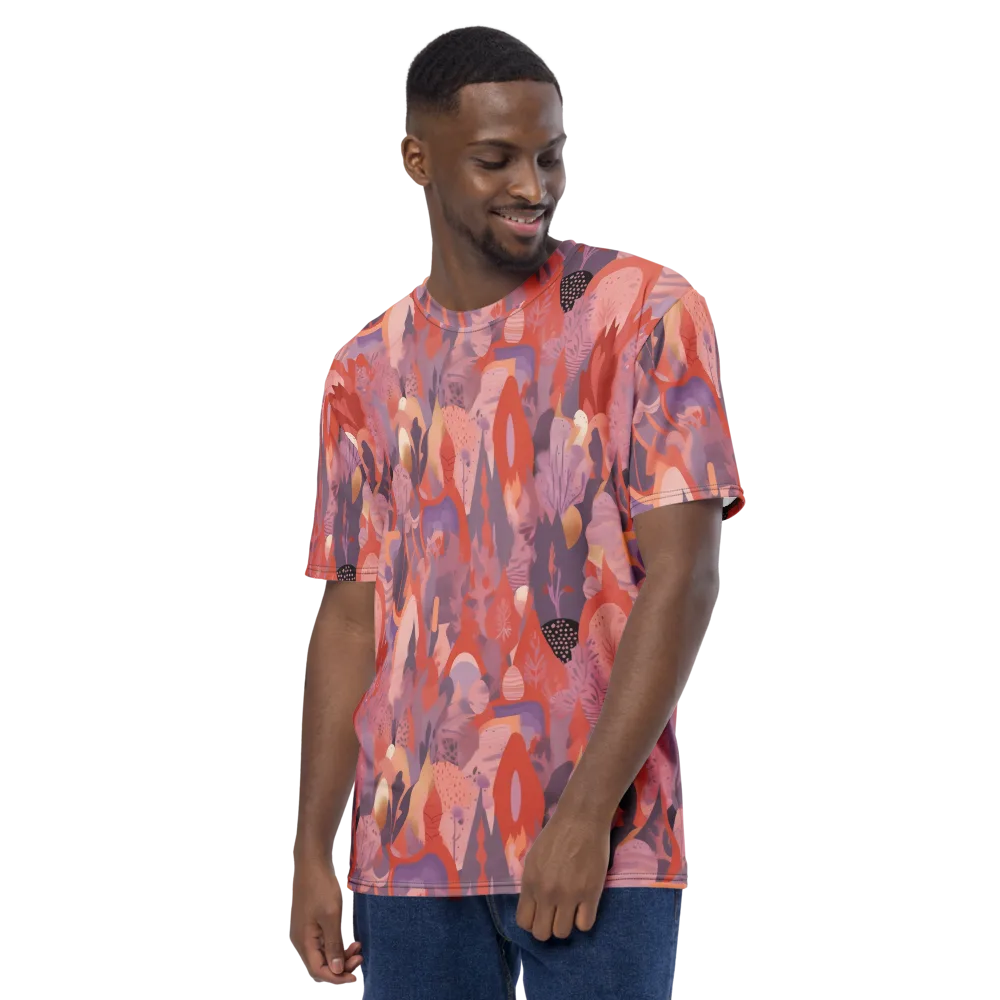 Lavender Current on Men's Crew Neck T-Shirt — Left