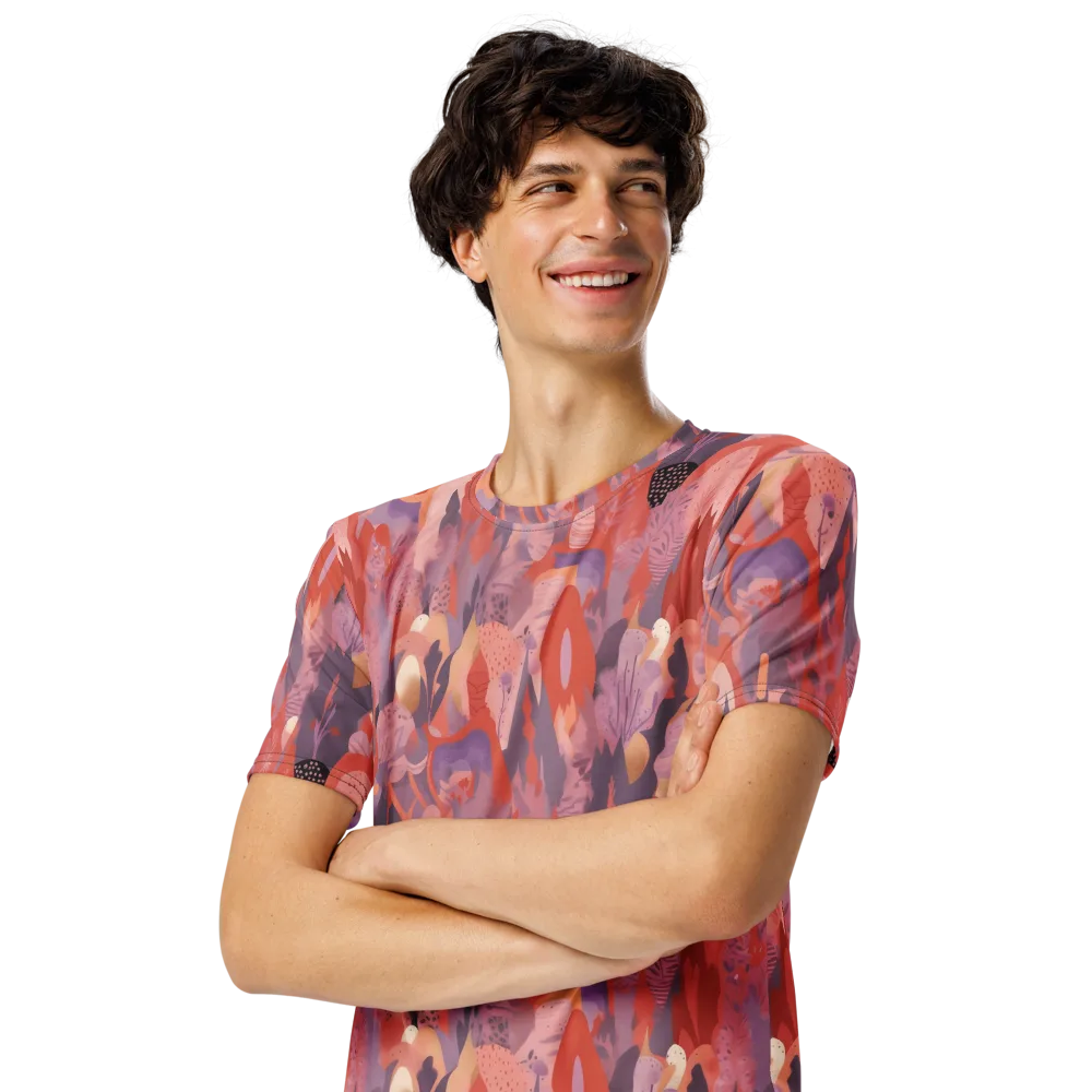 Lavender Current on Men's Crew Neck T-Shirt — Left Front