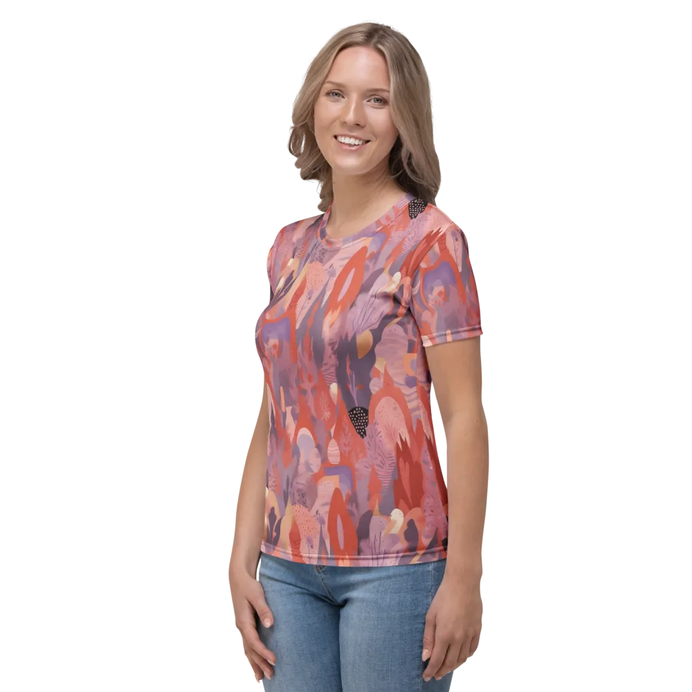 Lavender Current on Women's Crew Neck T-Shirt — Left