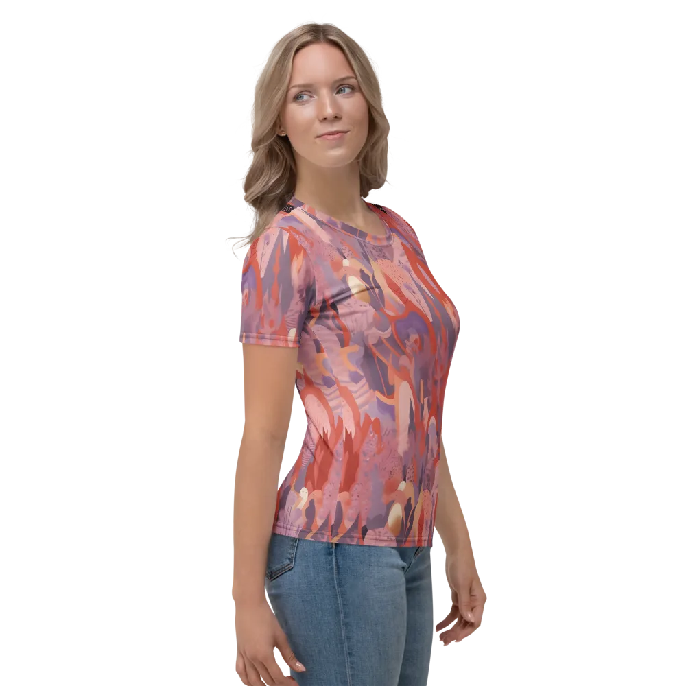Lavender Current on Women's Crew Neck T-Shirt — Right