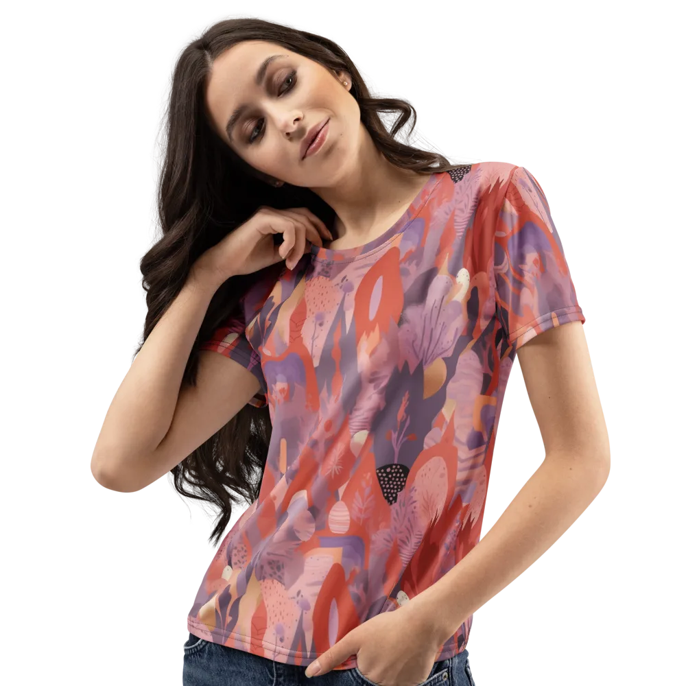 Lavender Current on Women's Crew Neck T-Shirt — Left Front