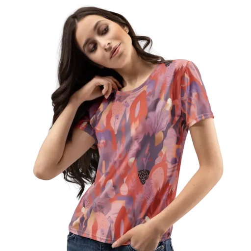 Lavender Current on a Women's Crew Neck T-Shirt