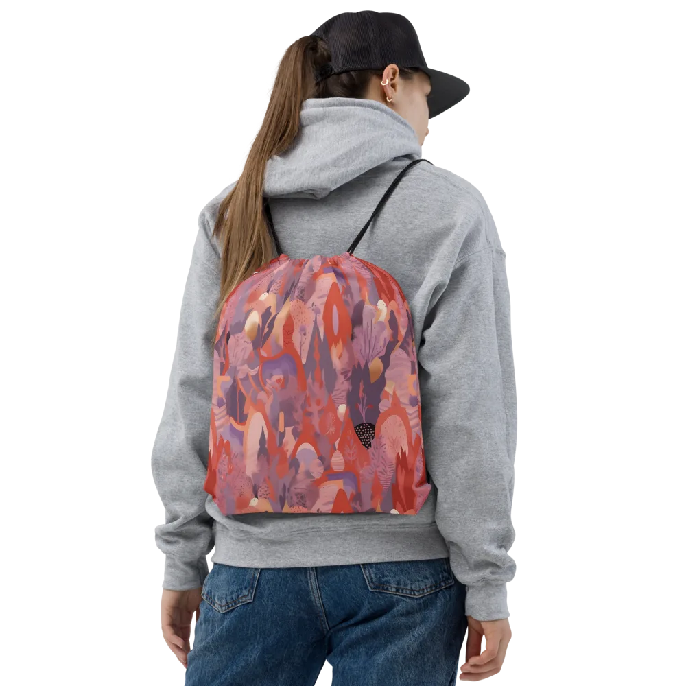 Lavender Current on Drawstring Bag — Front