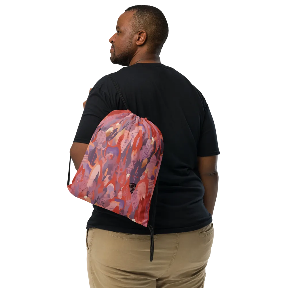 Lavender Current on Drawstring Bag — Front