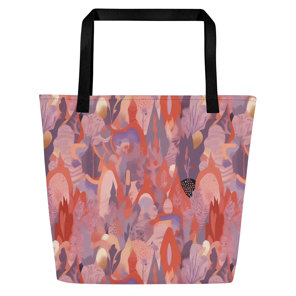 Lavender Current on Large Tote Bag W/ Pocket — Front