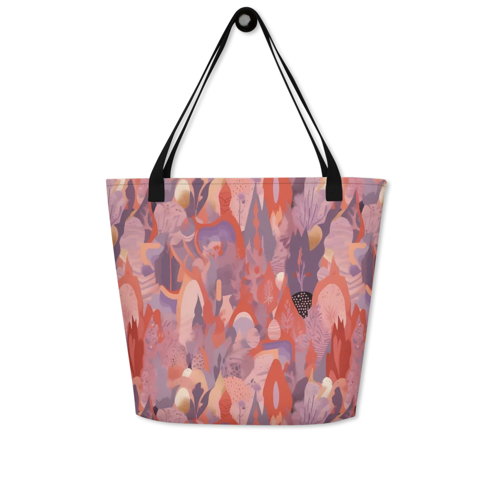 Lavender Current on Large Tote Bag W/ Pocket — Front
