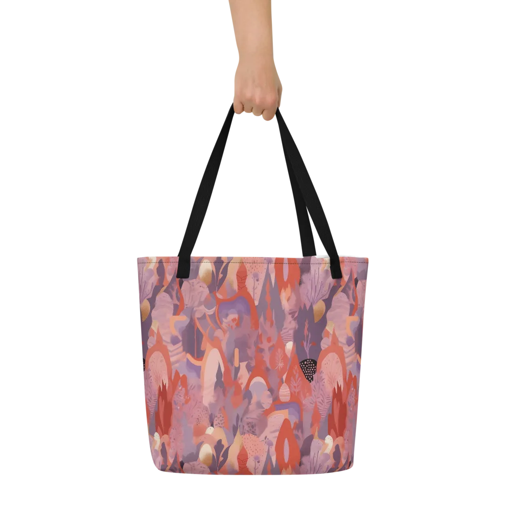 Lavender Current on Large Tote Bag W/ Pocket — Front