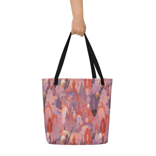 Lavender Current on a Large Tote Bag W/ Pocket