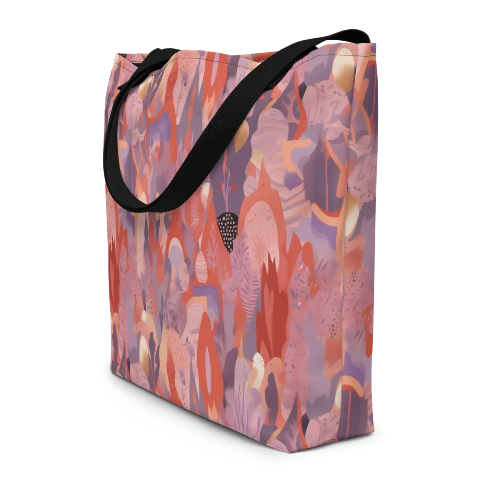 Lavender Current on Large Tote Bag W/ Pocket — Front