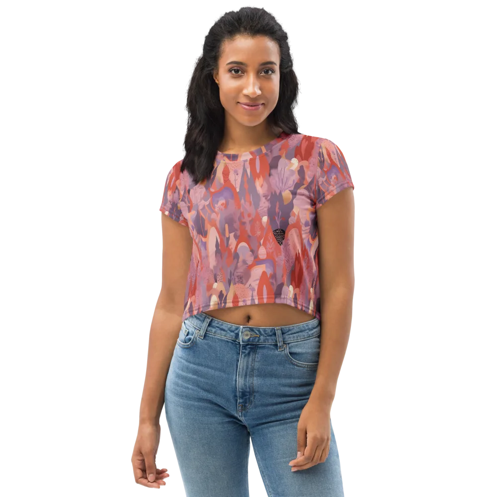 Lavender Current on Crop Tee — Front