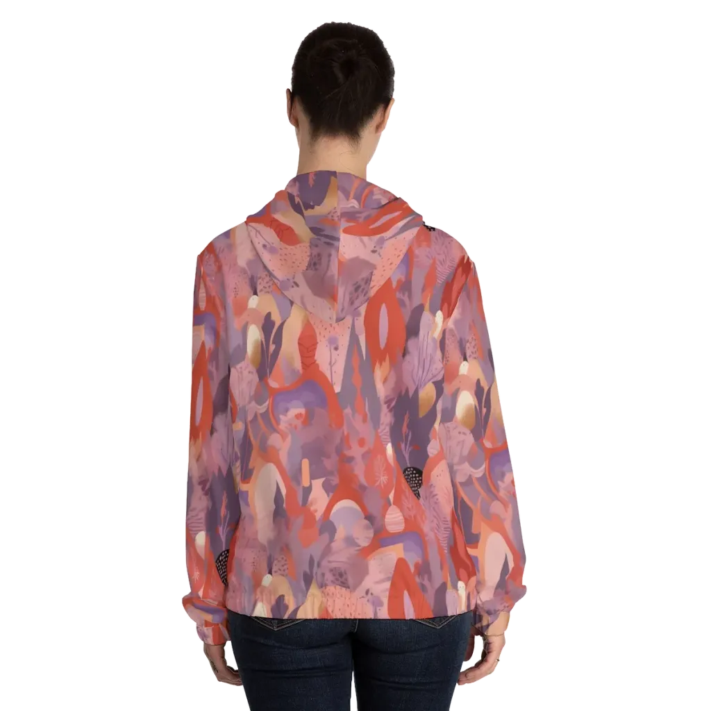 Lavender Current on Women's Full-Zip Hoodie — Back On Person