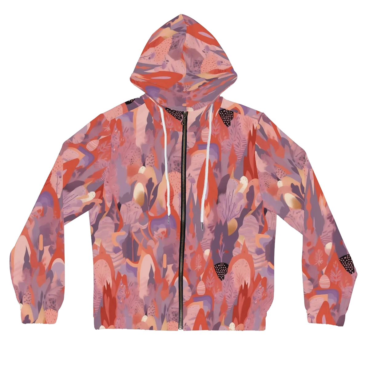 Lavender Current on Women's Full-Zip Hoodie — Front