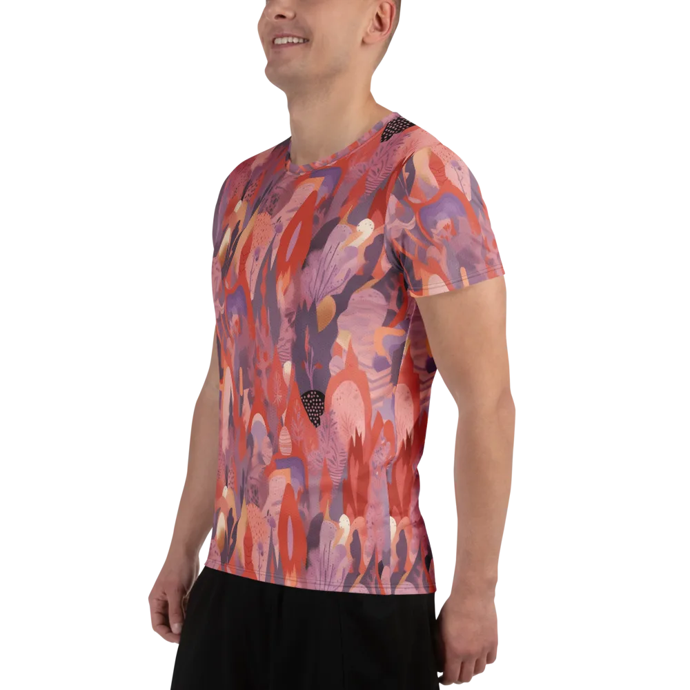 Lavender Current on Men's Athletic T-Shirt — Left