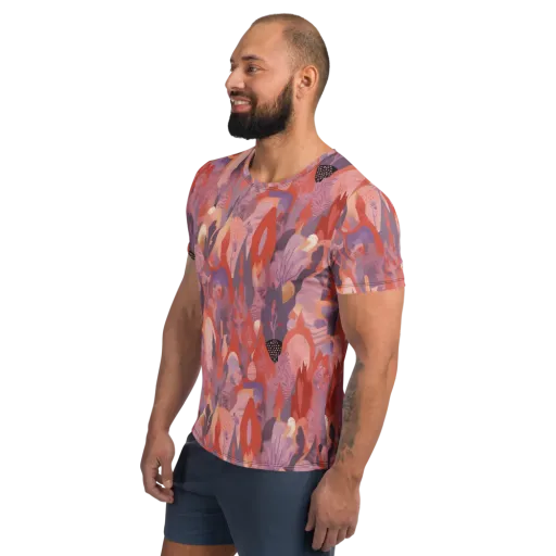 Lavender Current on a Men's Athletic T-Shirt