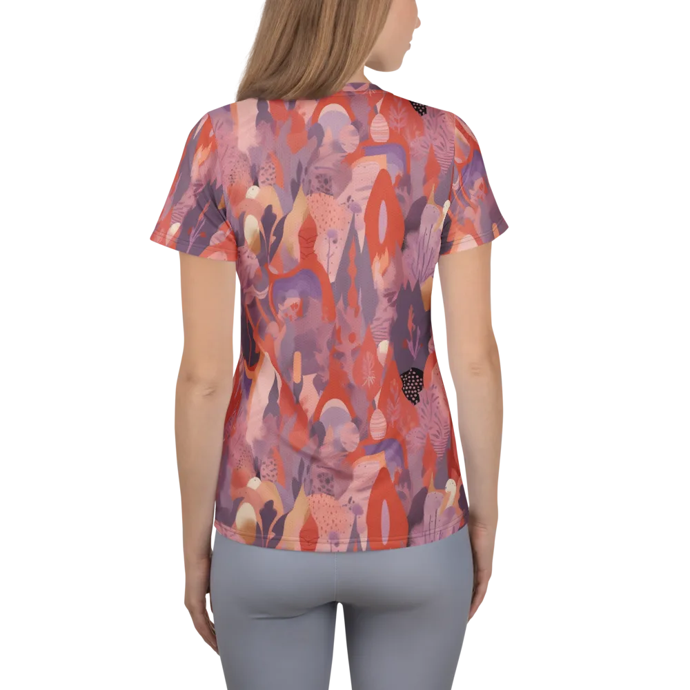 Lavender Current on Women's Athletic T-Shirt — Back