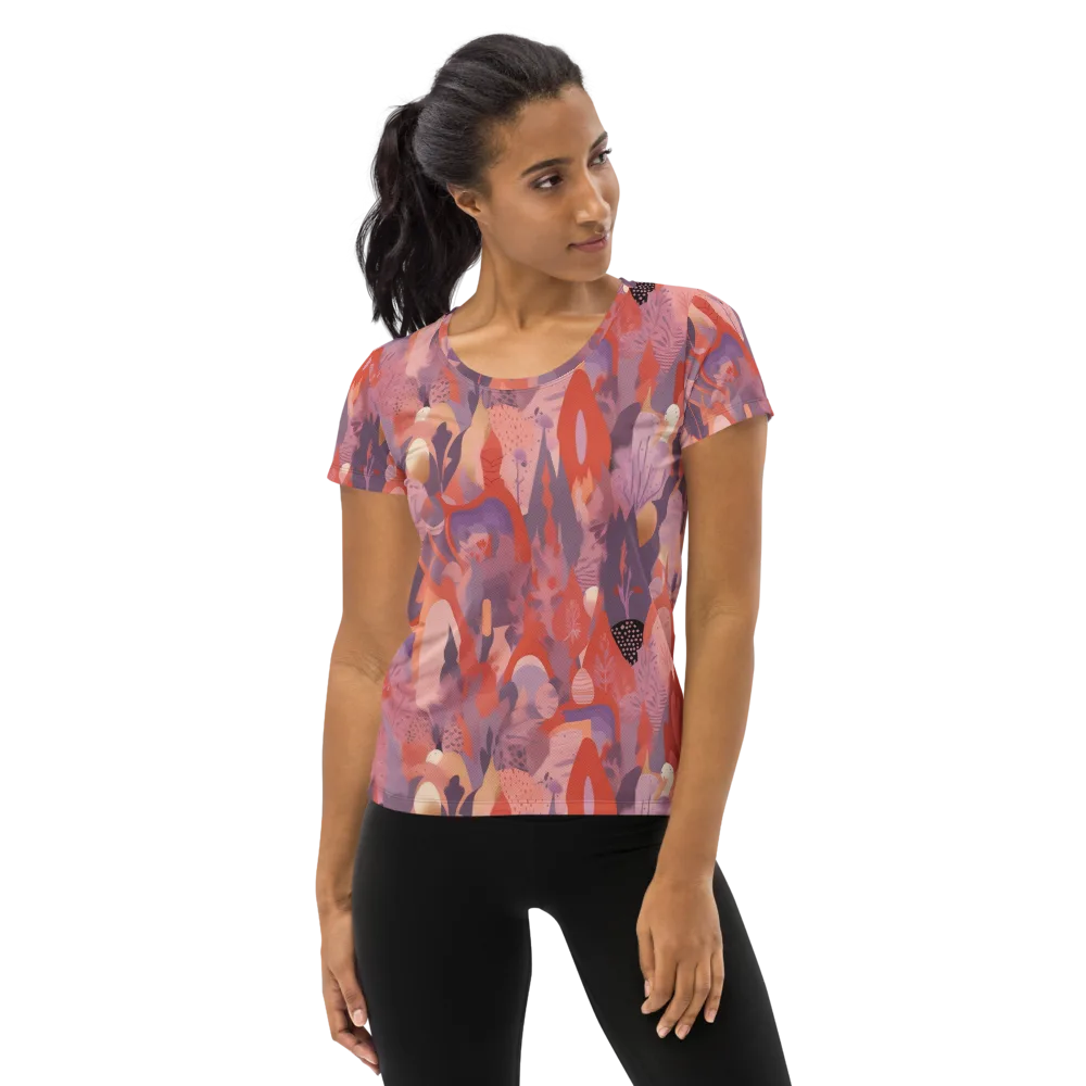 Lavender Current on Women's Athletic T-Shirt — Front