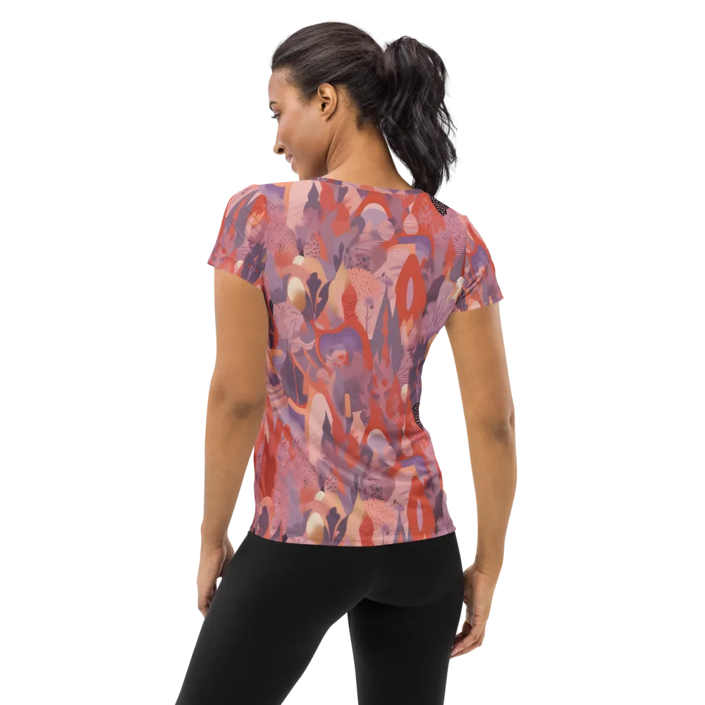 Lavender Current on Women's Athletic T-Shirt — Back