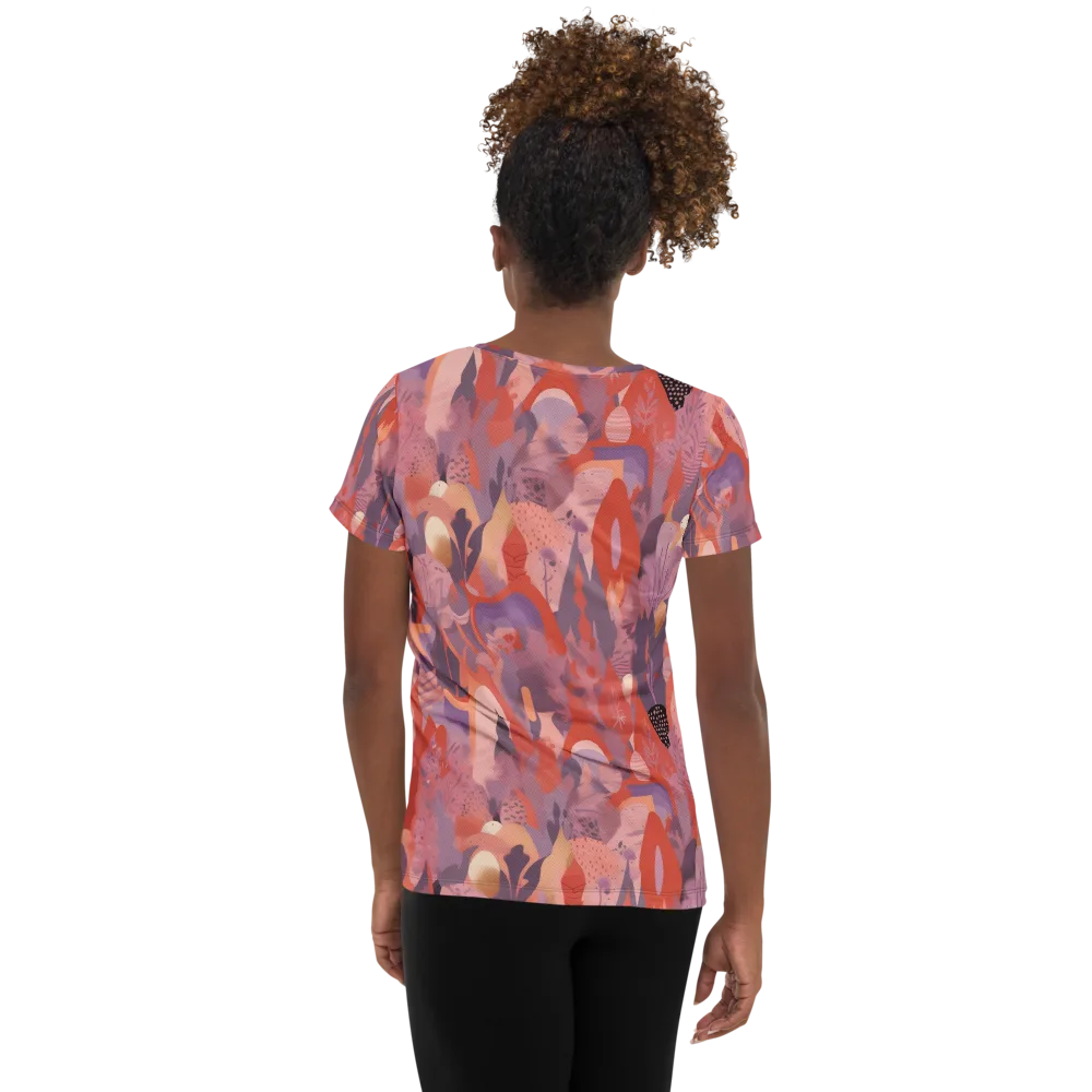 Lavender Current on Women's Athletic T-Shirt — Back
