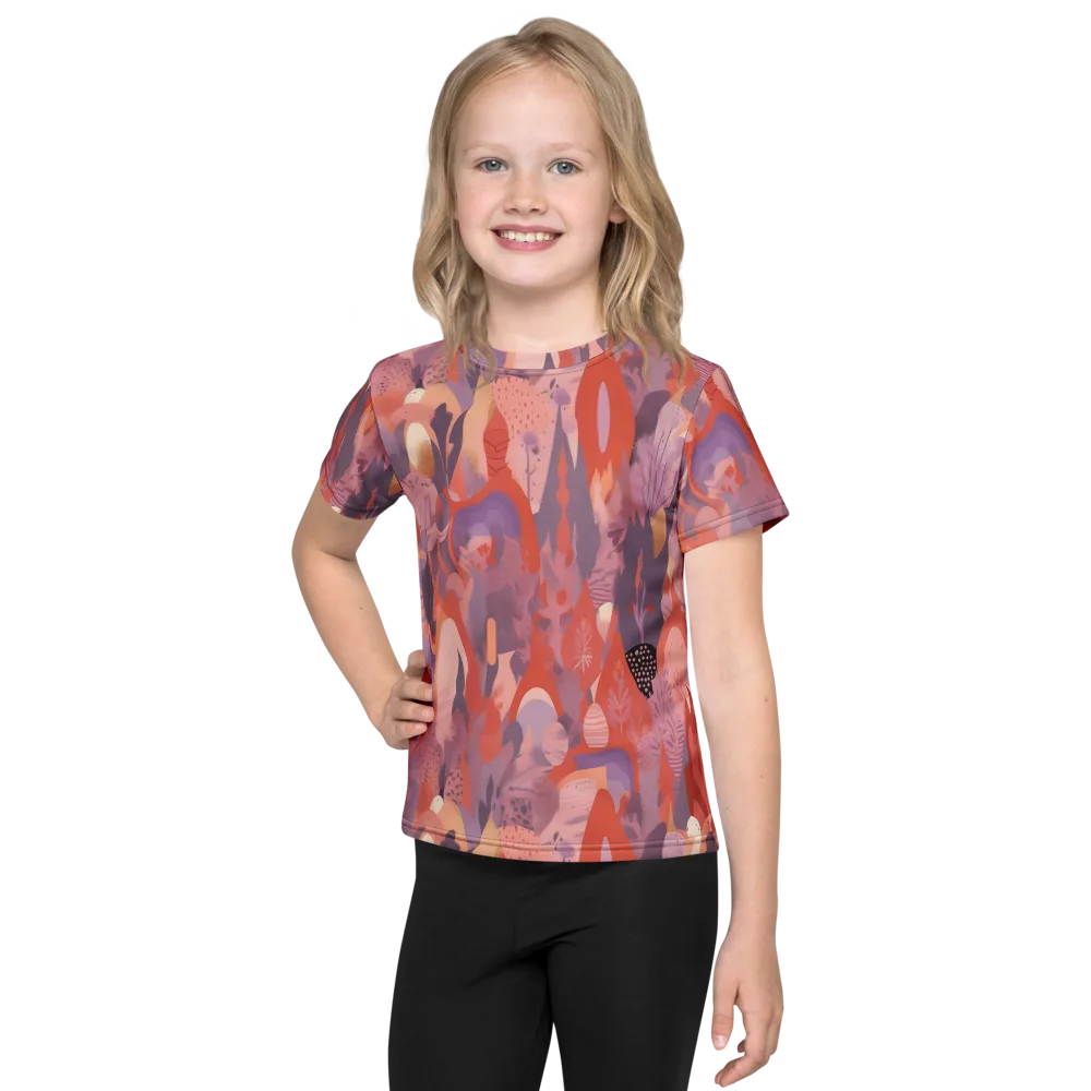 Lavender Current on Kids Crew Neck T-Shirt — Front
