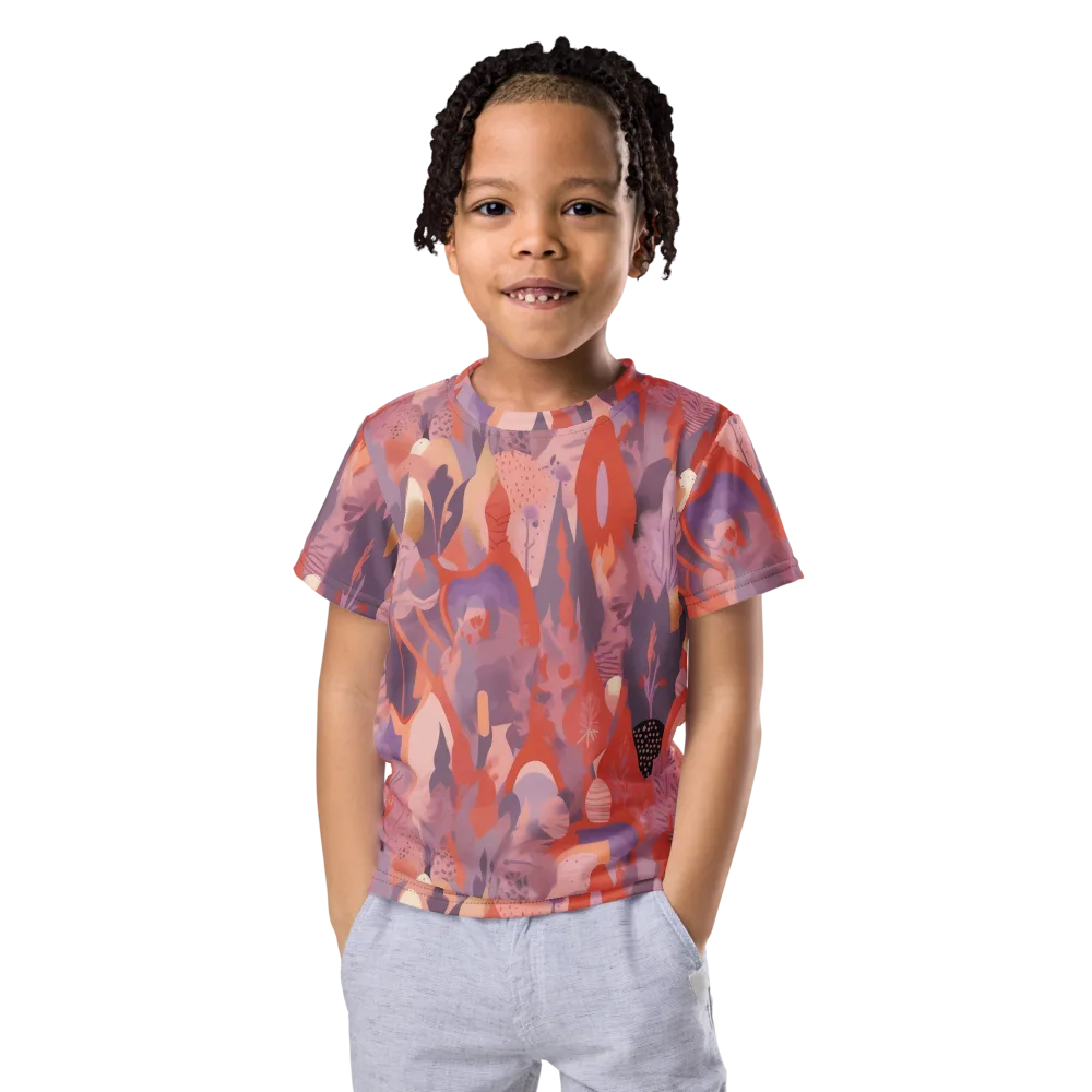 Lavender Current on Kids Crew Neck T-Shirt — Front