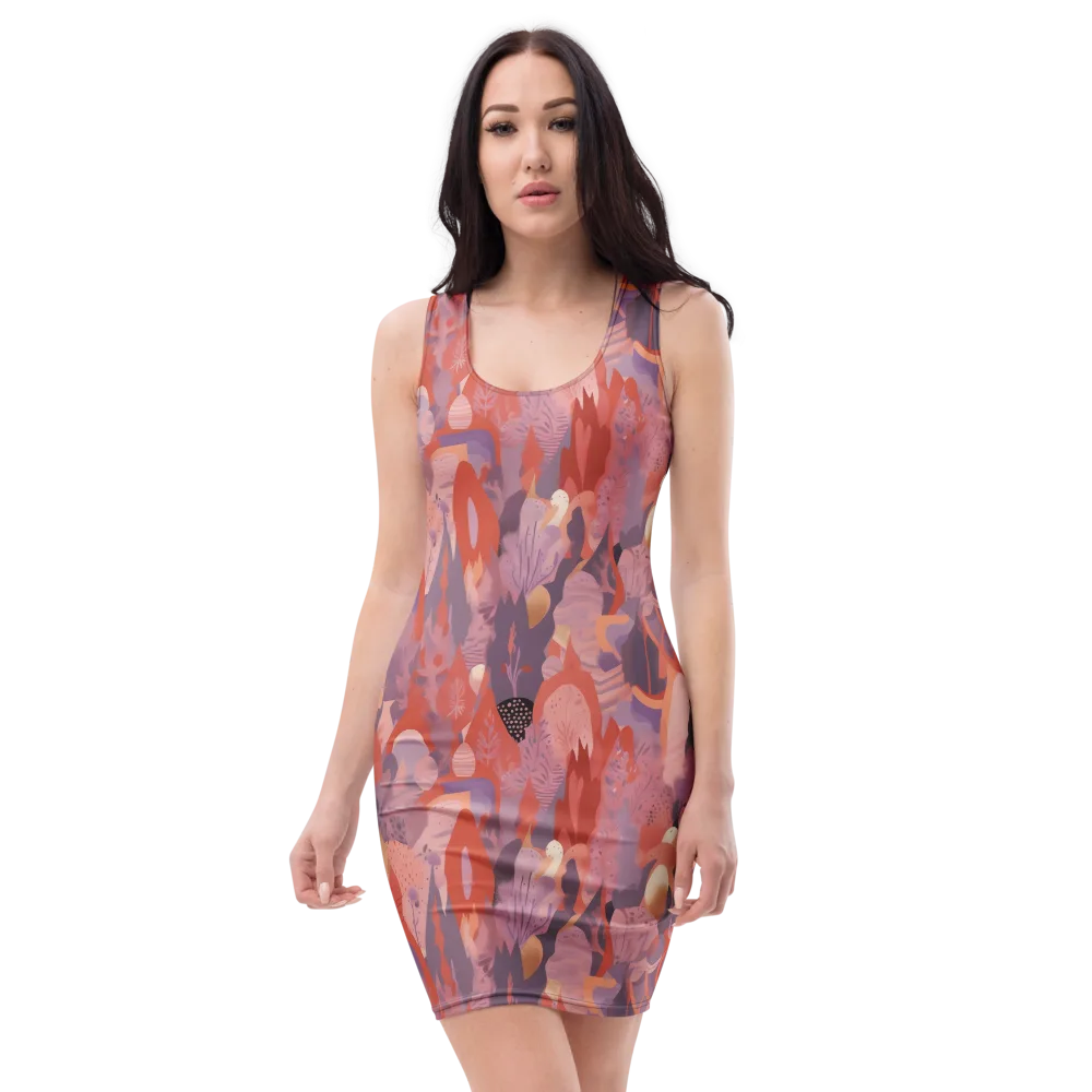 Lavender Current on Bodycon Dress — Front