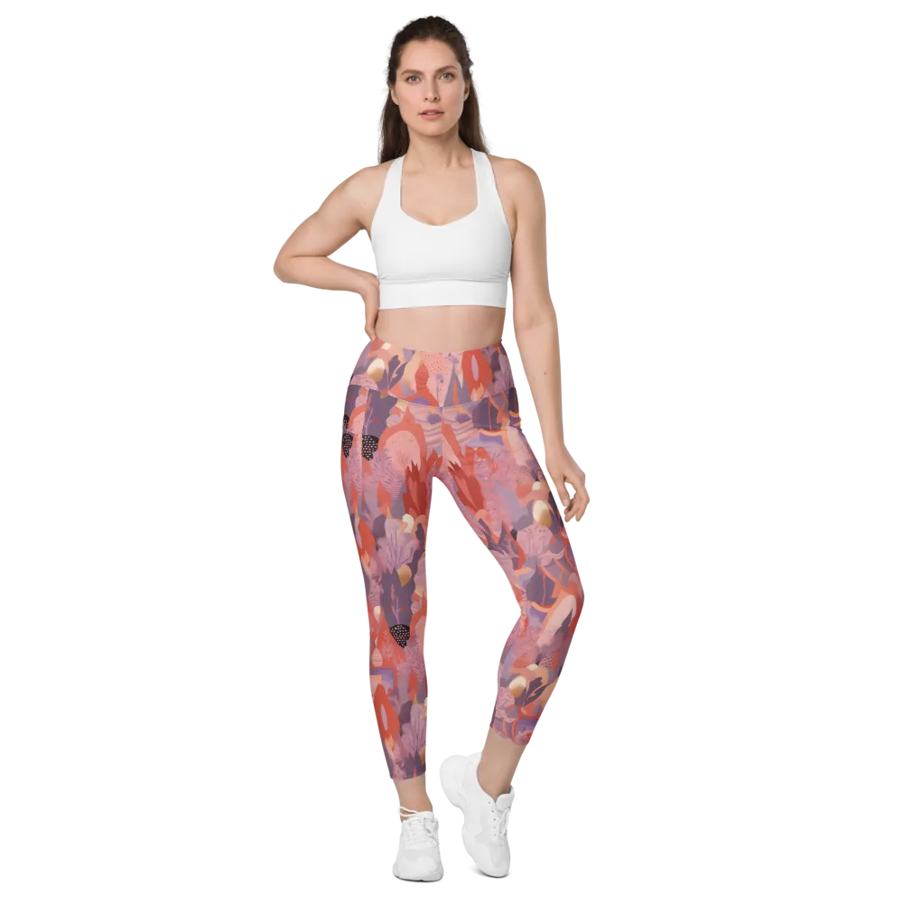Lavender Current on Leggings with Pockets — Front