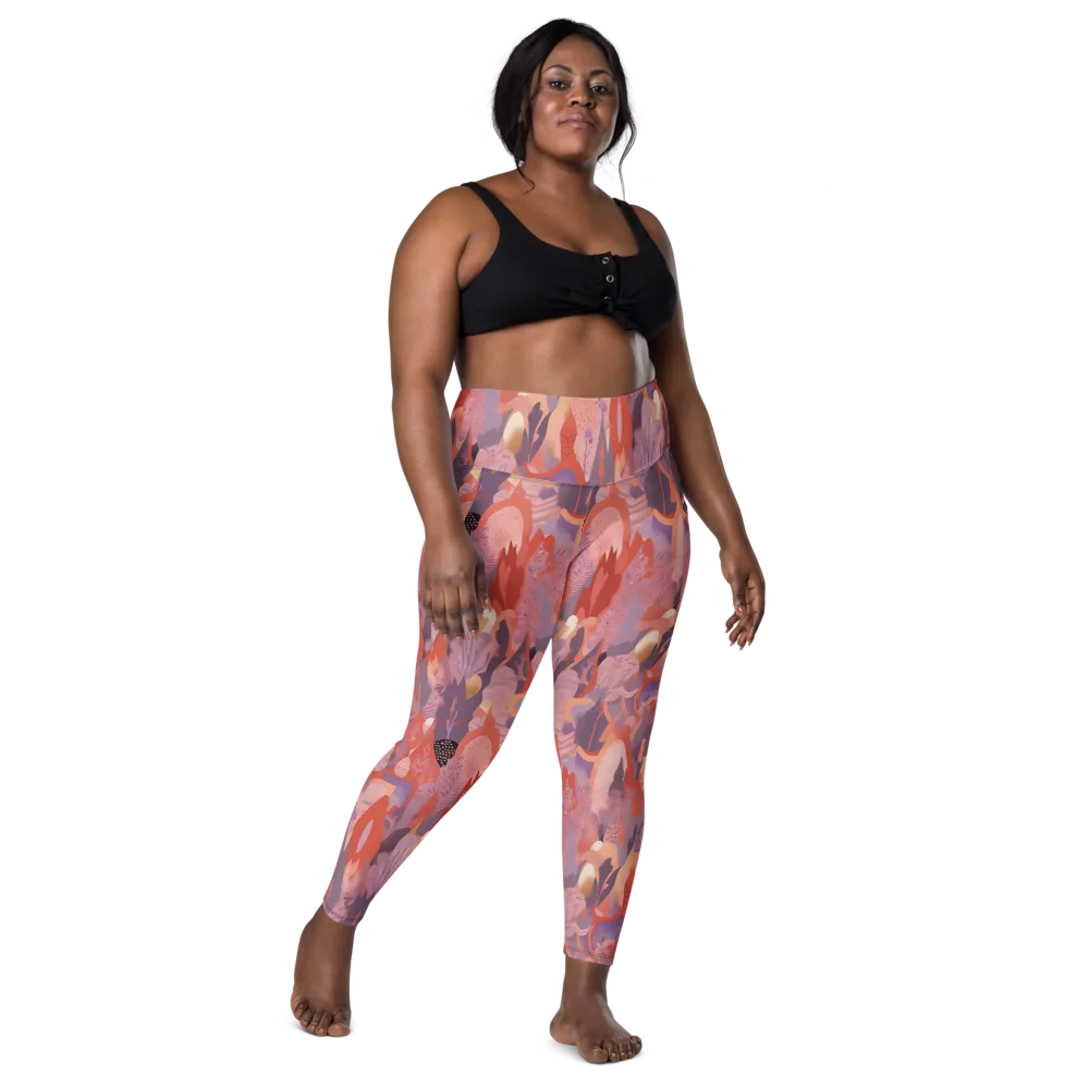 Lavender Current on Leggings with Pockets — Front