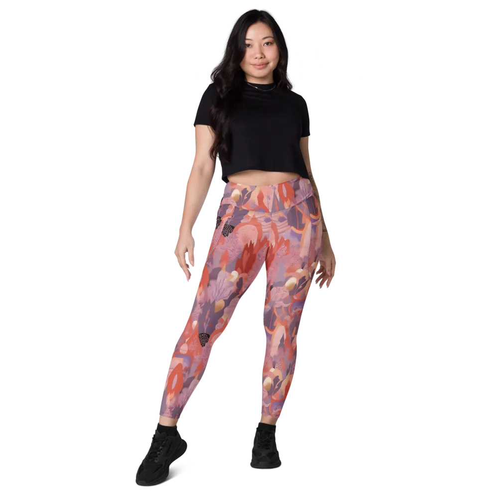 Lavender Current on Leggings with Pockets — Front