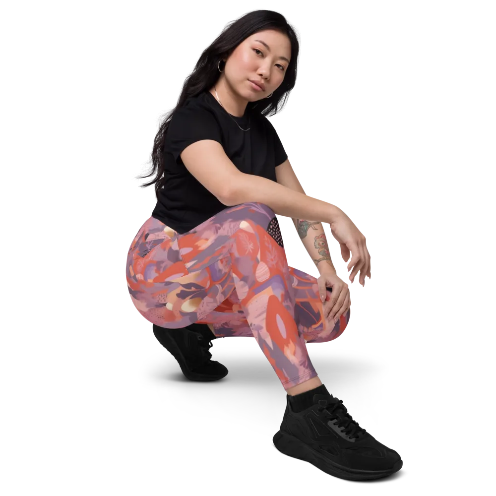 Lavender Current on Leggings with Pockets — Right Front