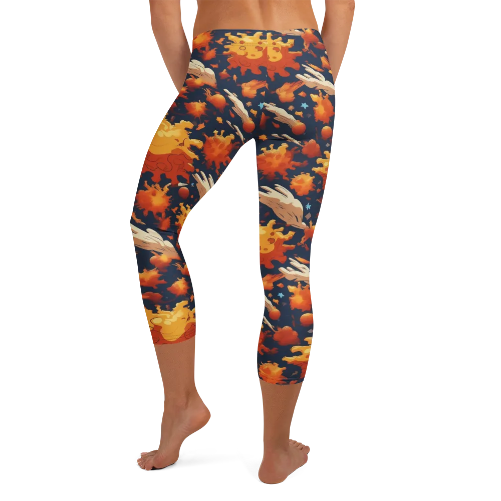 Solar Flock on Capri Leggings — Back