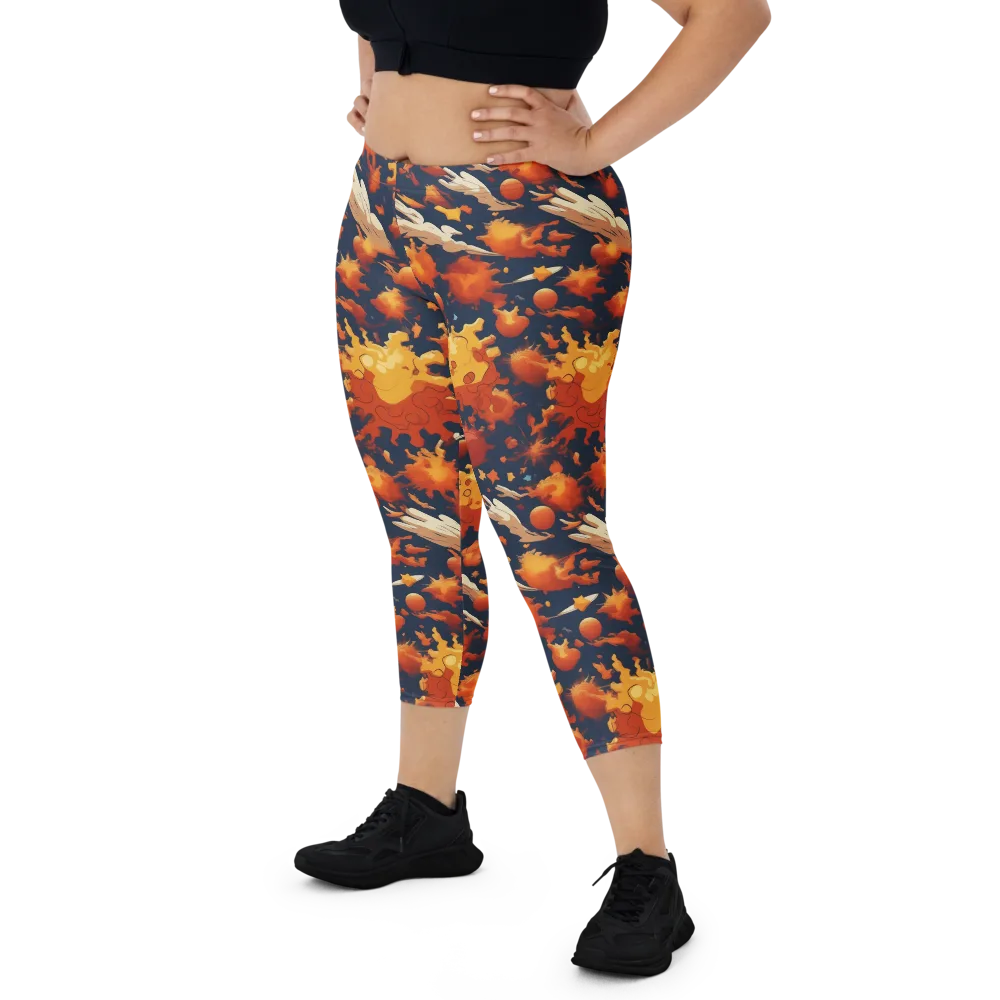 Solar Flock on Capri Leggings — Front
