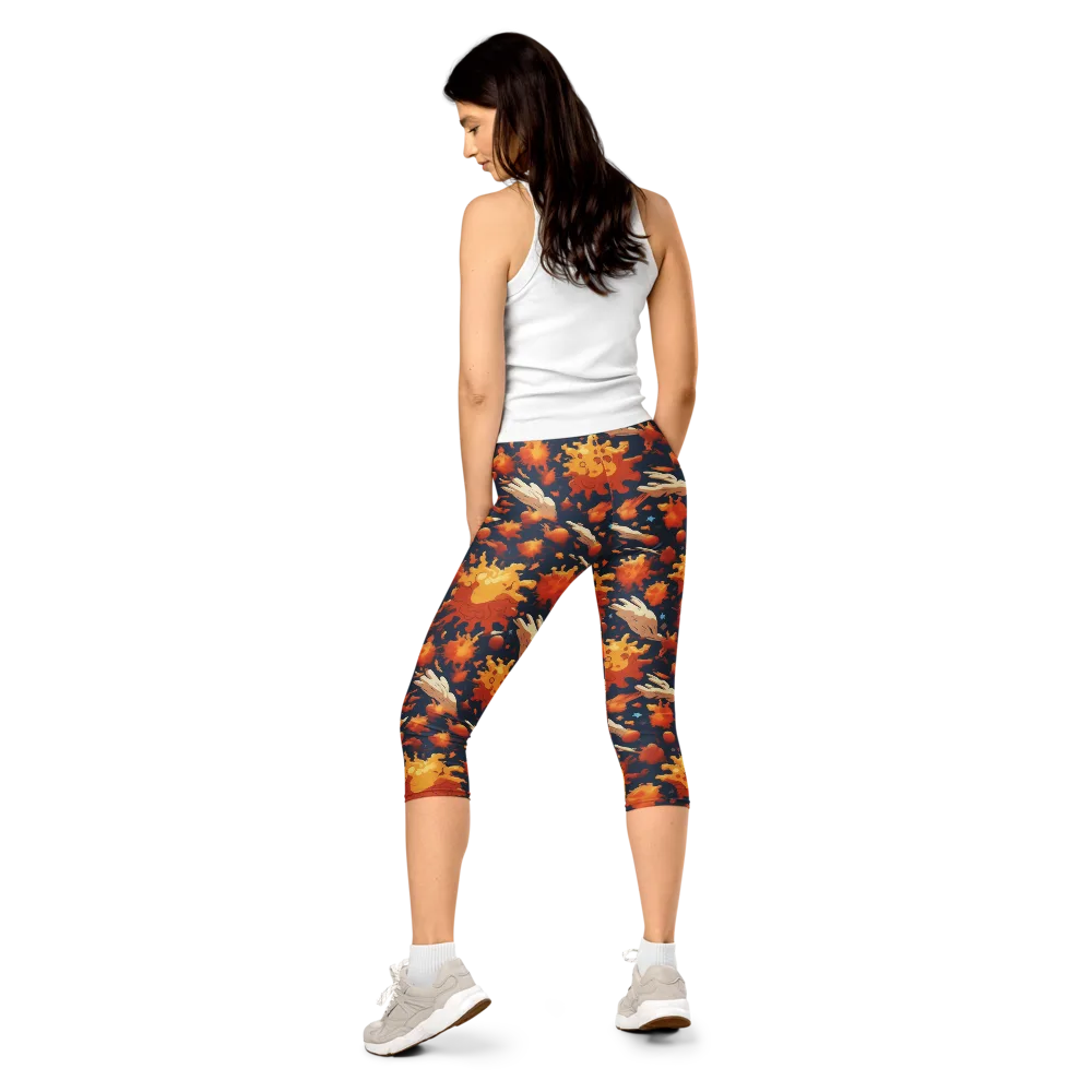 Solar Flock on Capri Leggings — Back