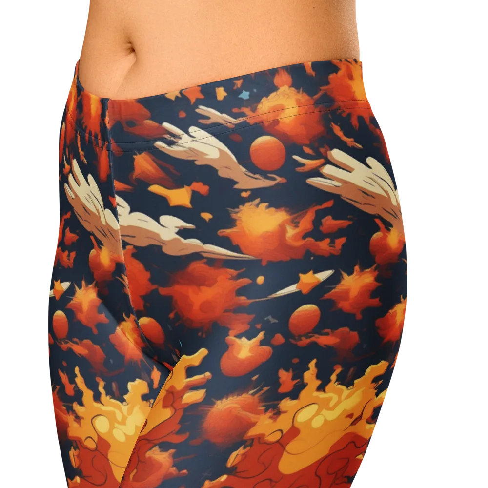 Solar Flock on Capri Leggings — Zoomed-in