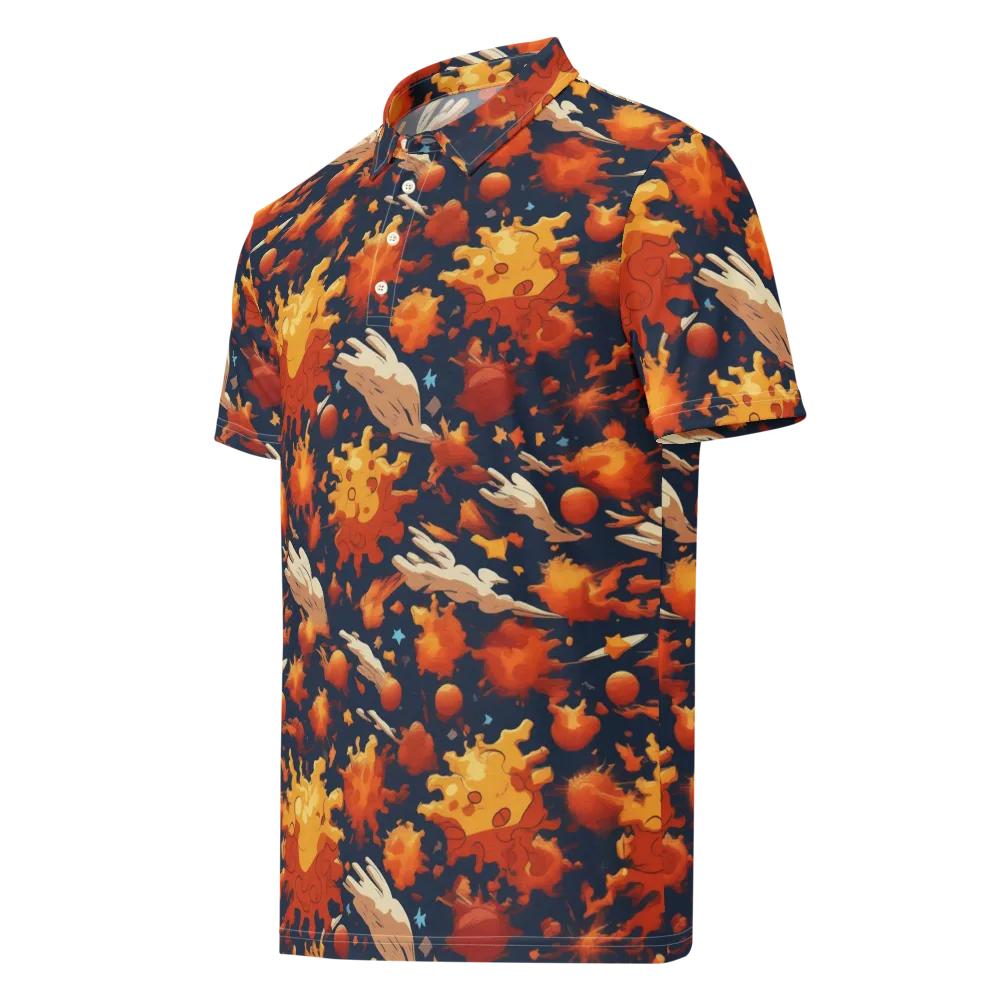 Solar Flock on Men's Slim Fit Polo Shirt — Left Front