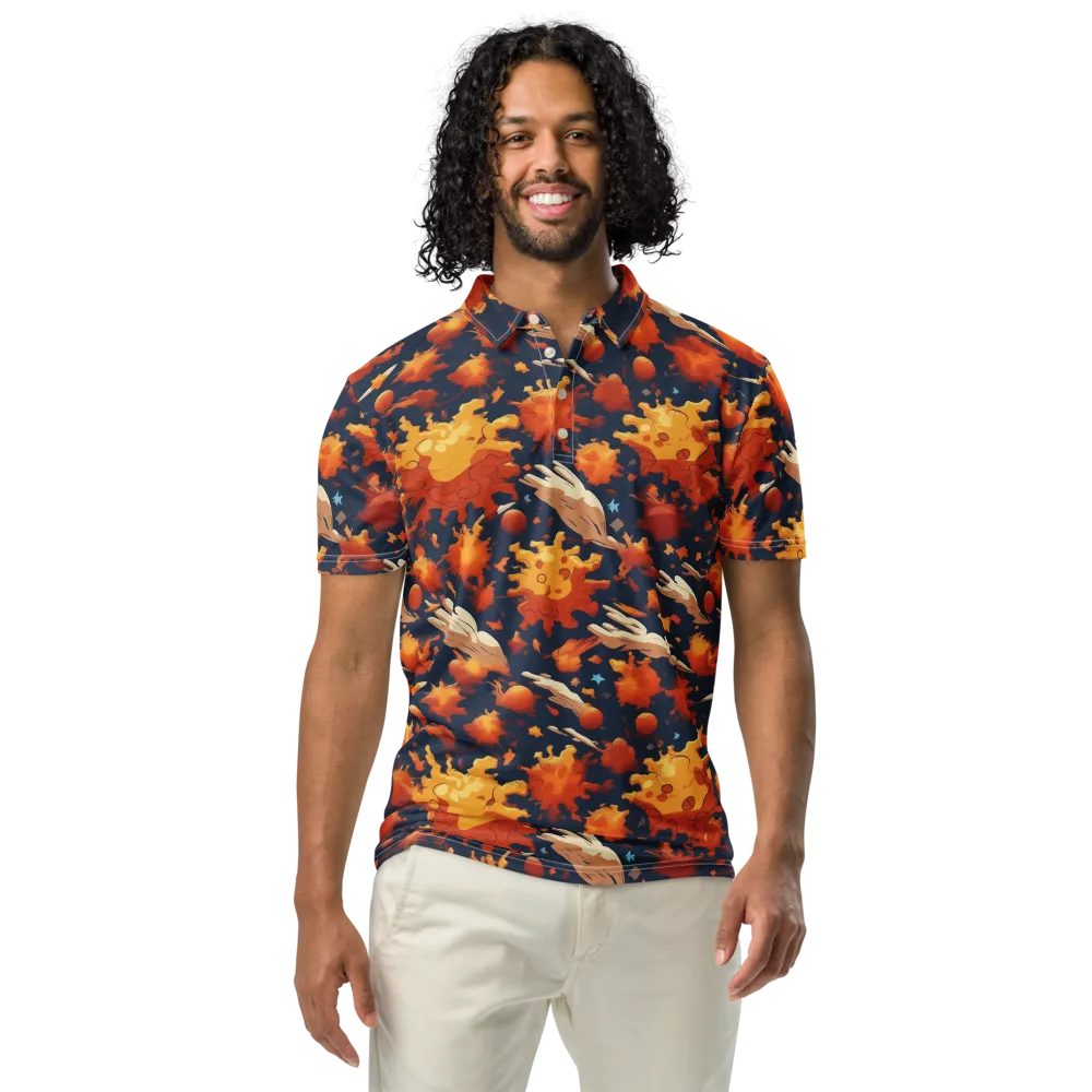Solar Flock on Men's Slim Fit Polo Shirt — Front