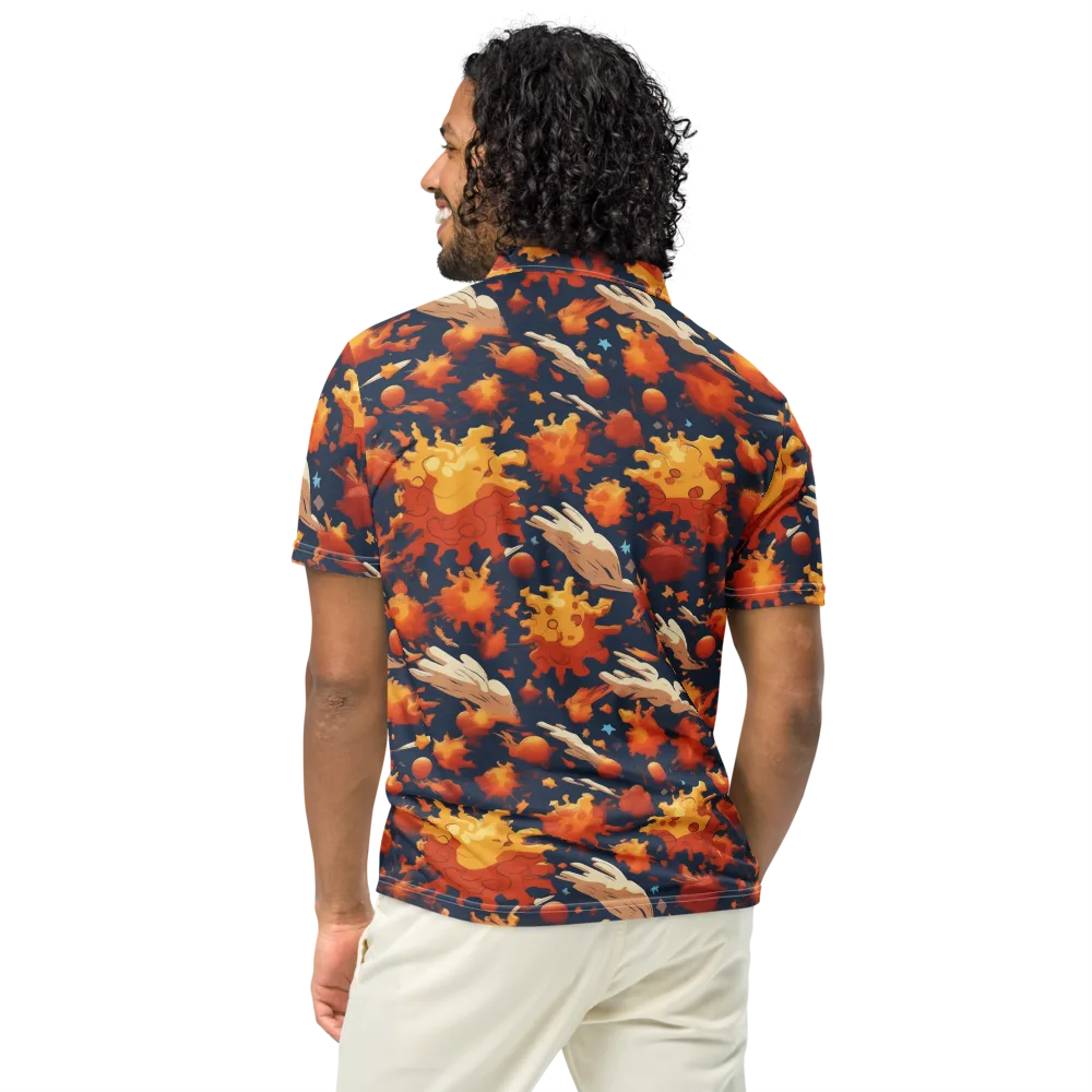 Solar Flock on Men's Slim Fit Polo Shirt — Back