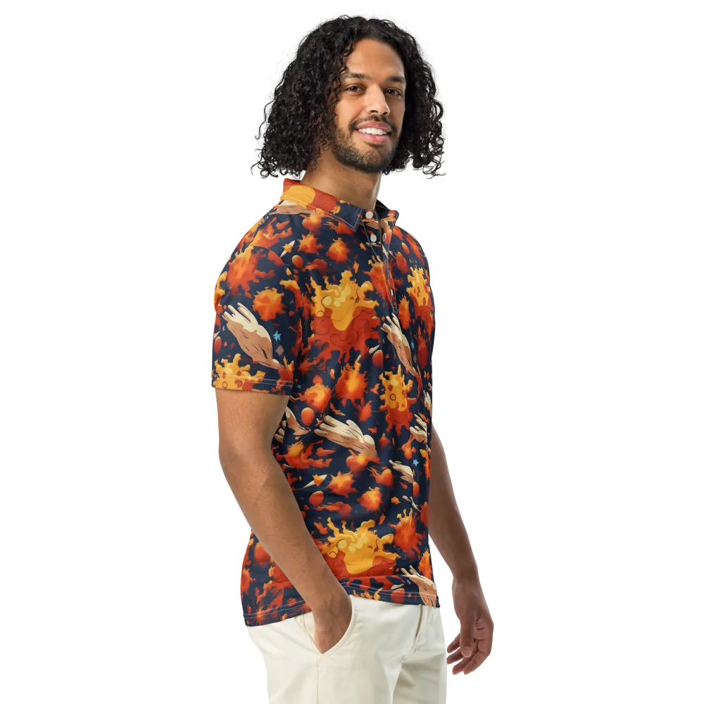 Solar Flock on Men's Slim Fit Polo Shirt — Right Front
