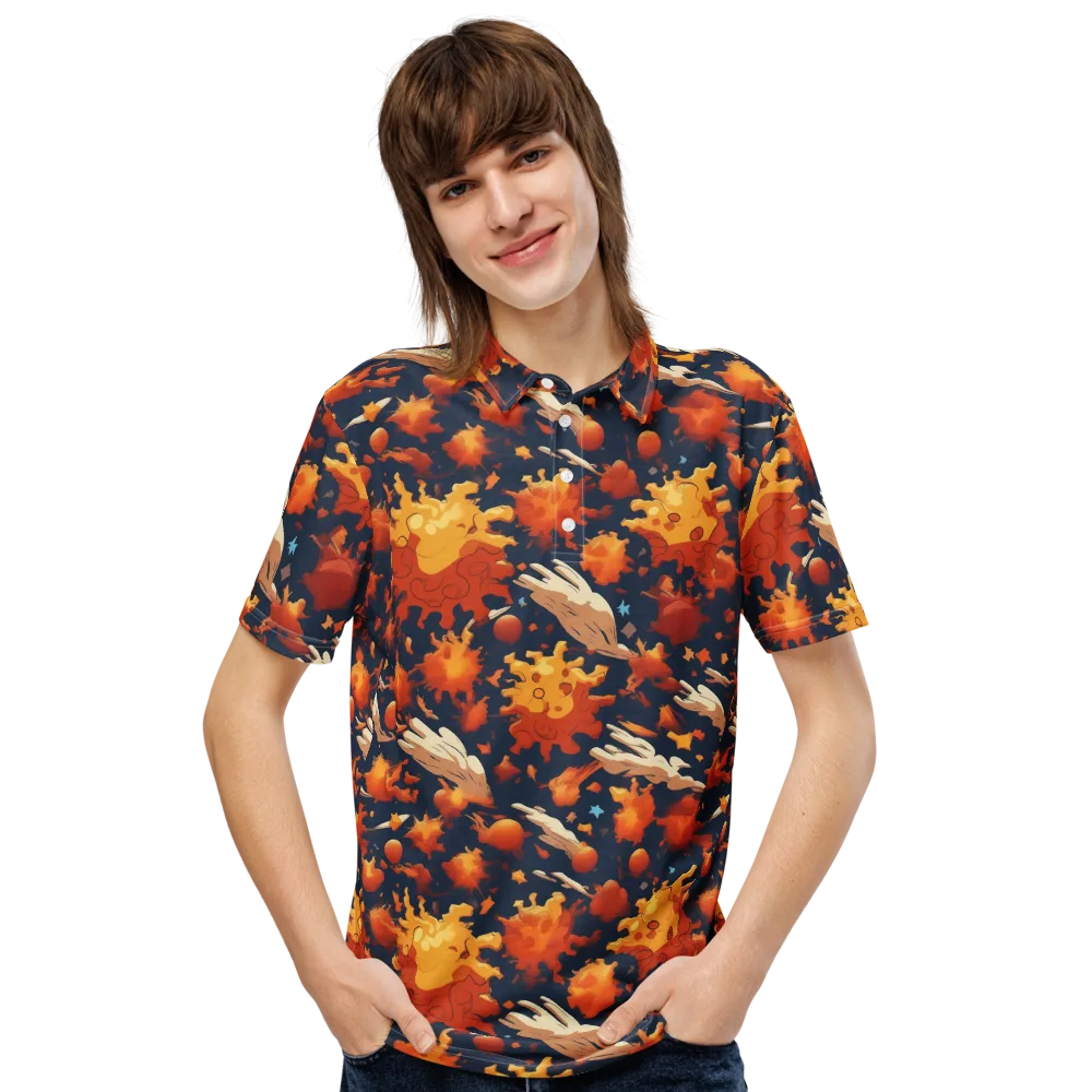 Solar Flock on Men's Slim Fit Polo Shirt — Front