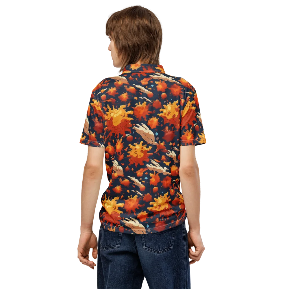 Solar Flock on Men's Slim Fit Polo Shirt — Back