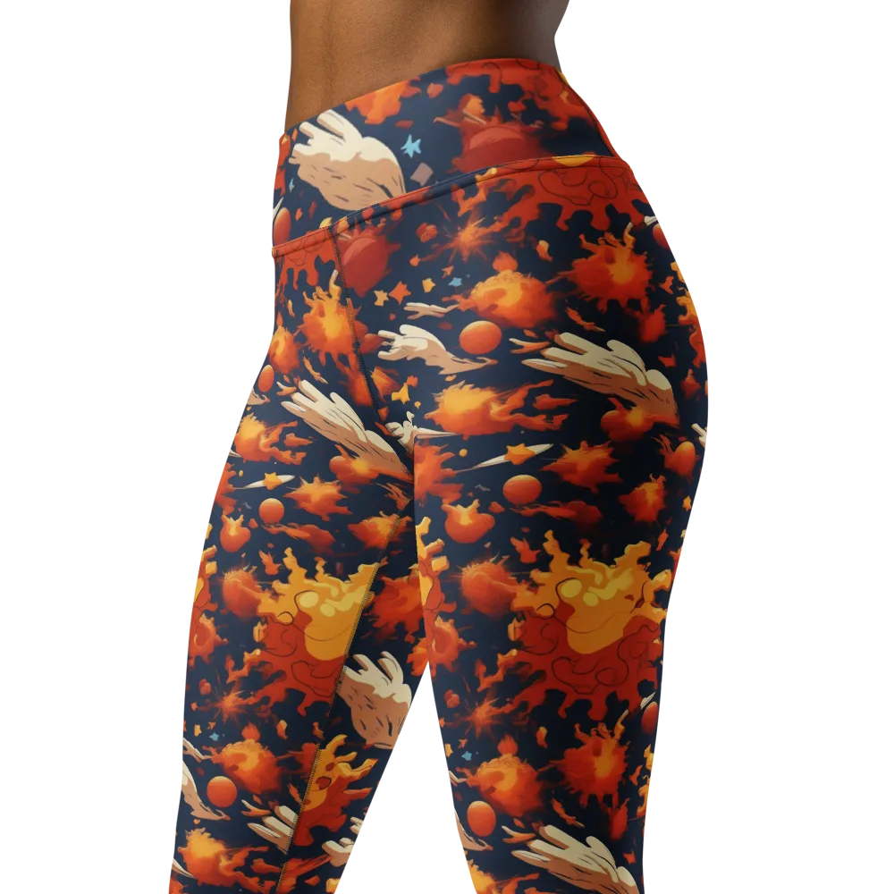 Solar Flock on Yoga Leggings — Left Front