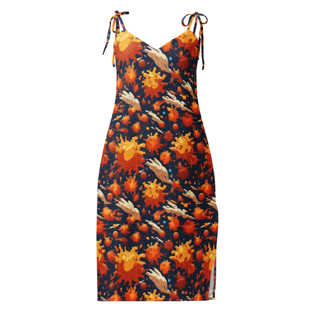 Solar Flock on Slip Dress — Front