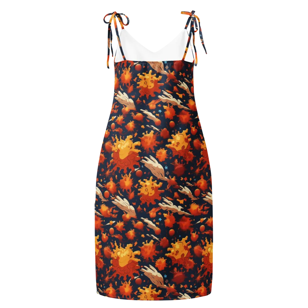Solar Flock on Slip Dress — Back