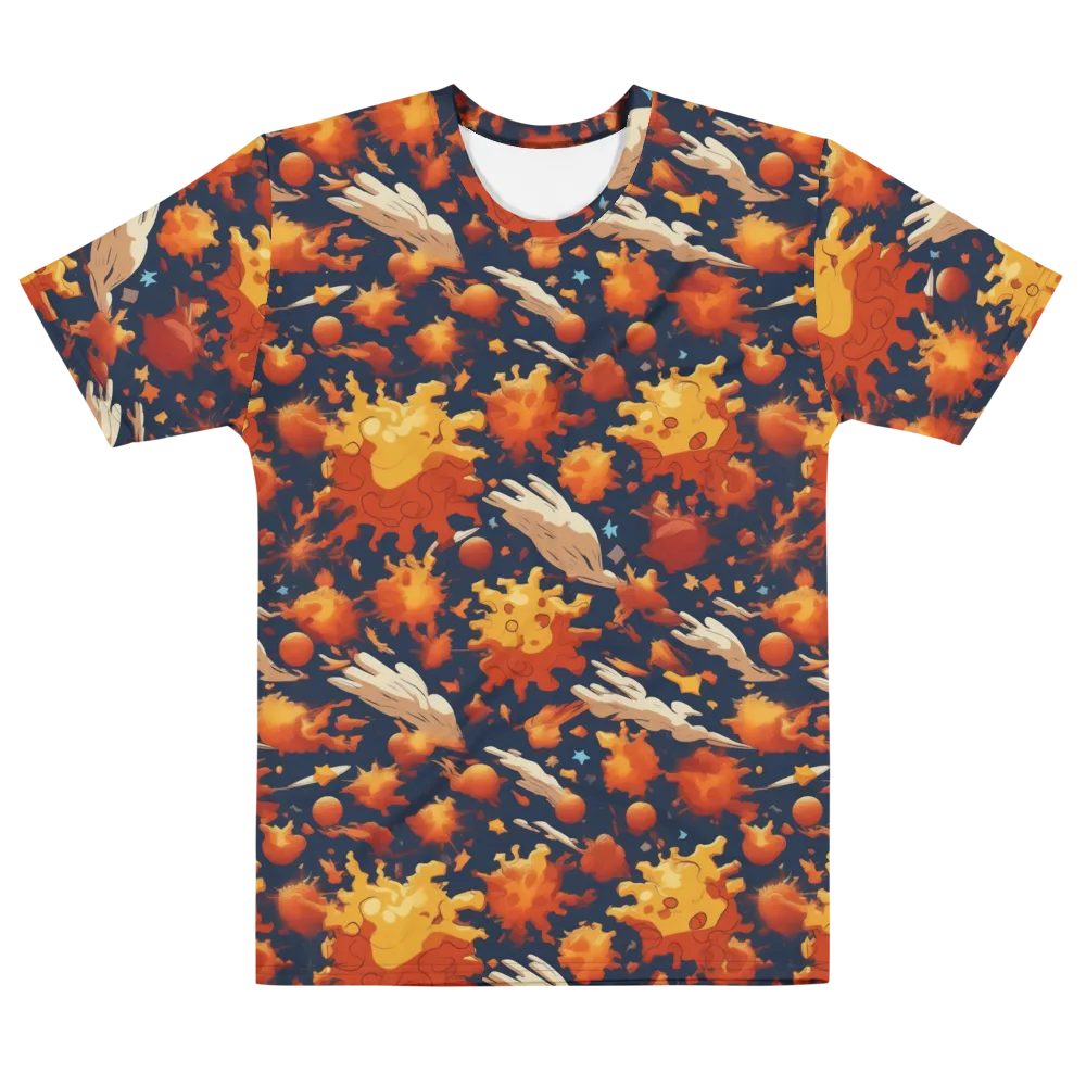 Solar Flock on Men's Cotton Crew Neck T-Shirt — Front