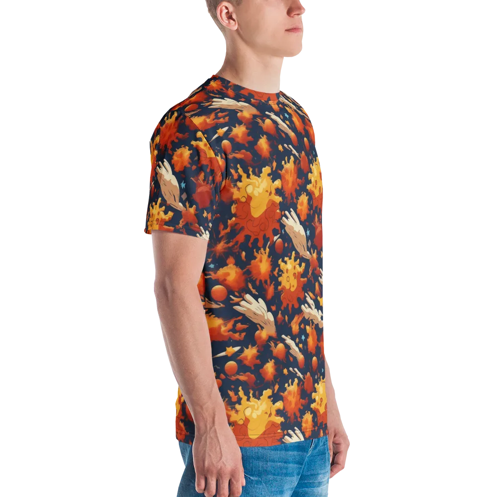 Solar Flock on Men's Crew Neck T-Shirt — Right
