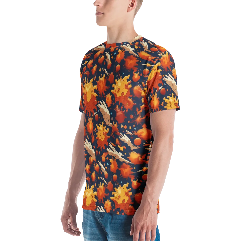 Solar Flock on Men's Crew Neck T-Shirt — Left