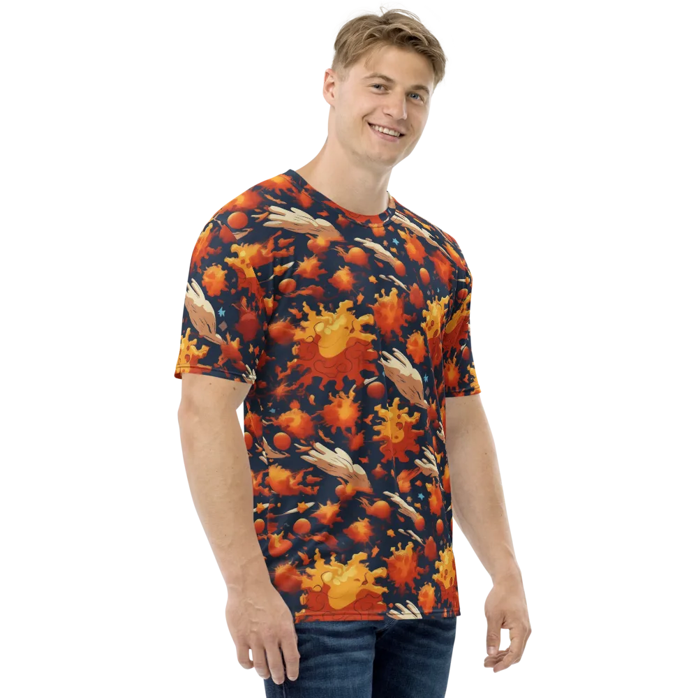 Solar Flock on Men's Crew Neck T-Shirt — Right